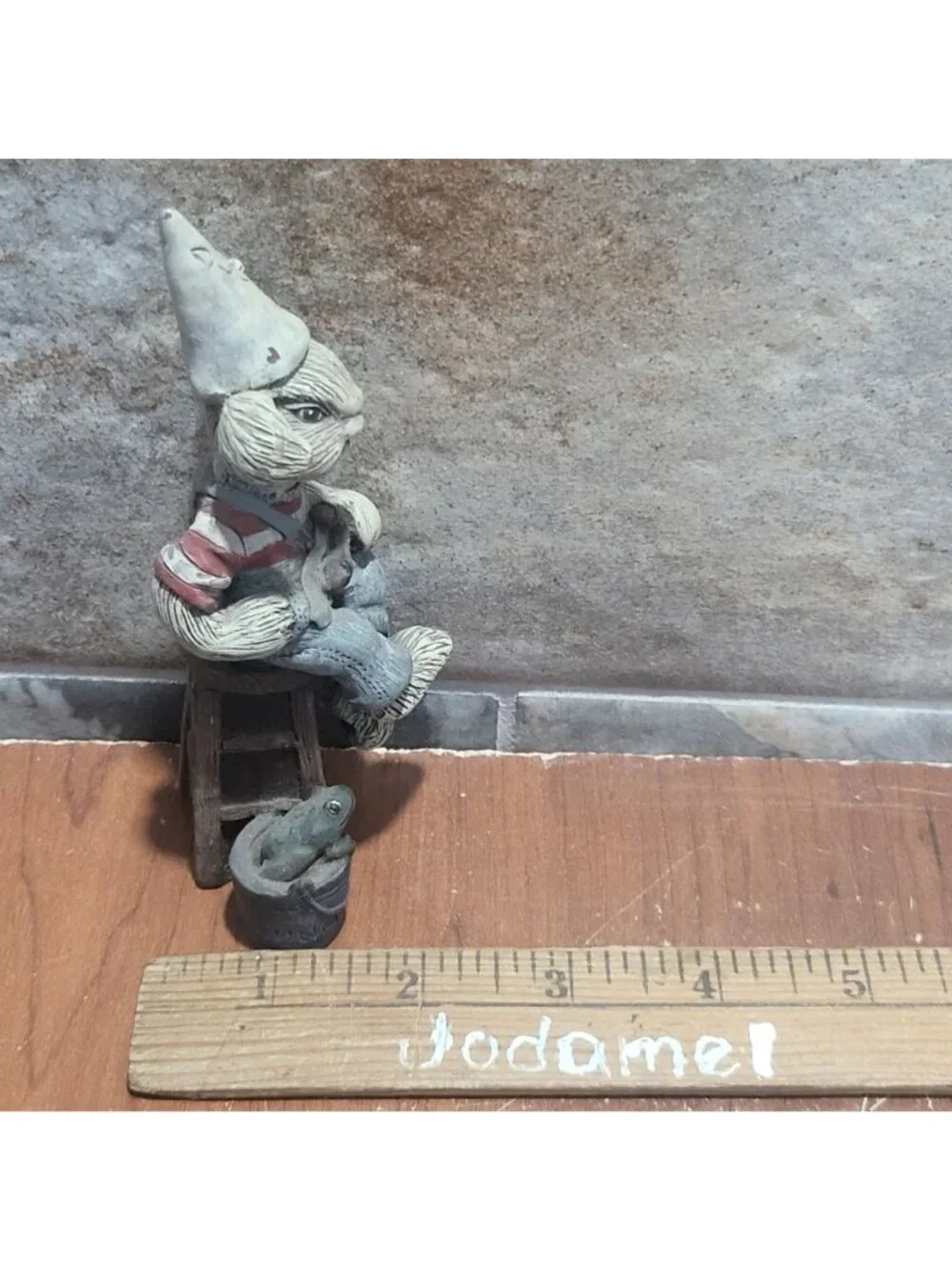 Sarahs Attic Folk Art Rabbit Figurine Conical Dunce Cap